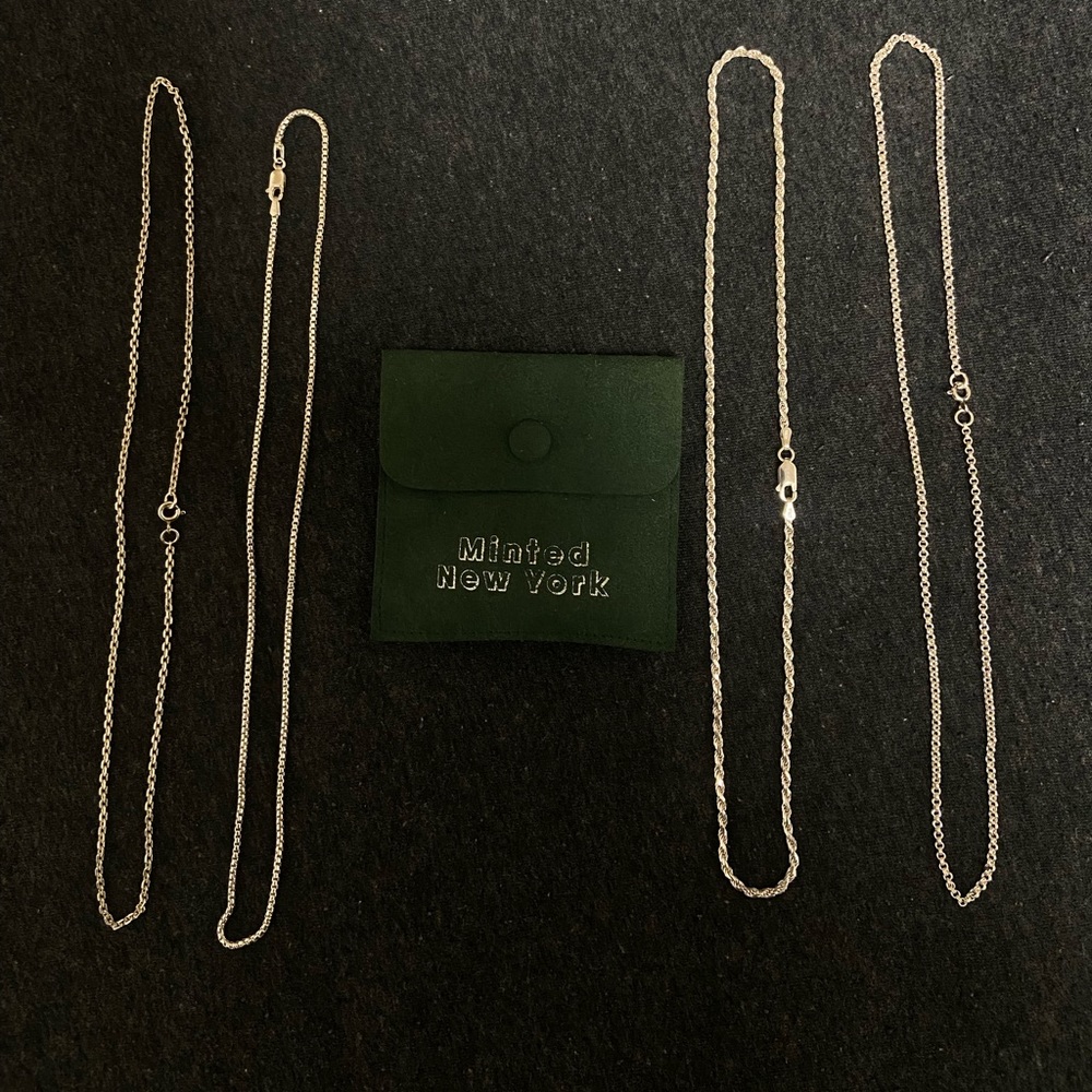 Minted New York sterling silver 18in 4 pack set chains
